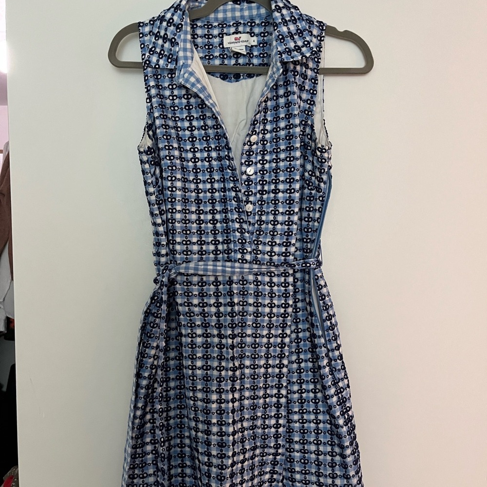 Vineyard Vines Blue A-Line Sleeveless Dress